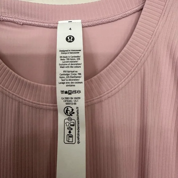 Lululemon Athletica Pink Ribbed Bodycon Midi Dress - Picture 5 of 6